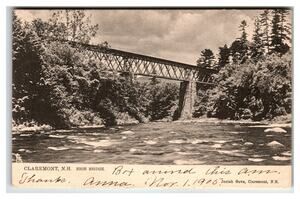 Claremont NH High Bridge 1905 Vintage Postcard Raphael Tuck Josiah Gove